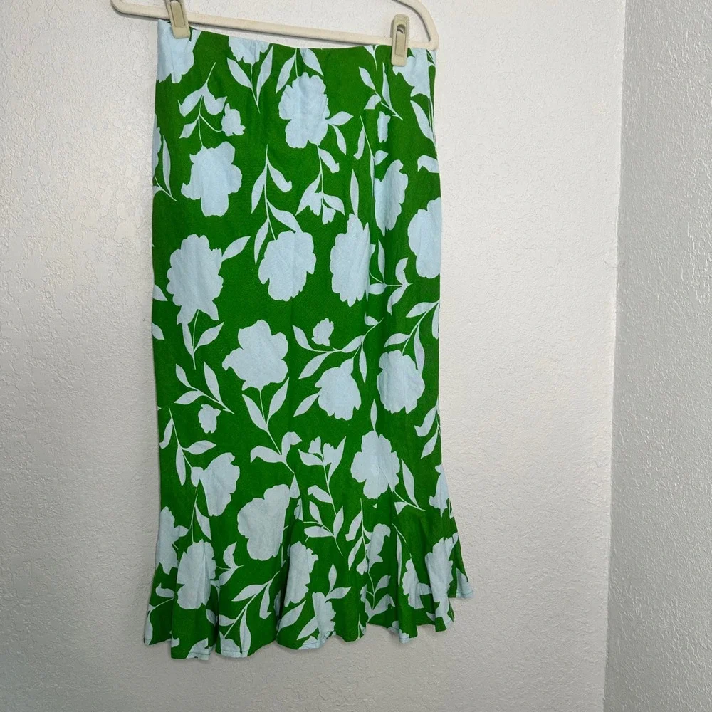 kate spade Green and White Floral Midi Skirt